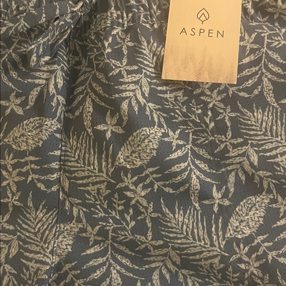 Aspen Floral Blue Cotton Ripstop Shorts Hiking Athletic Shorts Size Small New - Picture 2 of 5